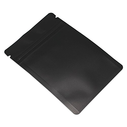 1400 Pcs Scrub Matte Mylar Aluminum Foil Bags Food Packaging Grocery Storage Pouches Bags Storage Nuts Sugar Heat Seal Pouches Resealable Grip Seal Colored (Black) 8x12cm (3.1"x4.7")