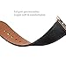 WFEAGL Compatible iWatch band 44mm 42mm, Top Grain Leather Band With Gold Connector (the Same as Series 5/4 With Gold Stainless Steel Case in Color) for iWatch Series 5/4/3/2/1 (Black Band+Gold Connector)