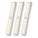 Wireless Under Cabinet Lighting Motion Sensor Night Light LED Closet Light Battery Powered Lights Under Counter Lights Stick on Lights Bars for Stairs Kitchen Wardrobe Gun Safe Stairs Shelf Warm 3000K