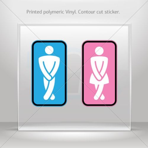 Decal Stickers Wc Restroom Sign Men Woman Tablet Laptop Weatherproof S (5 X 2.68 Inches)