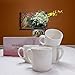 Winnsoma Quattro Porcelain Mugs Set of 4 High Grade Elegant Pure White Euro Style For Coffee Tea Latte Milk
