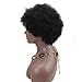 SinoArt Afro Kinky Curly Short Wig 100% Brazilian Remy Human Hair 130% Density Short Full Wig for Women (Natural Black)
