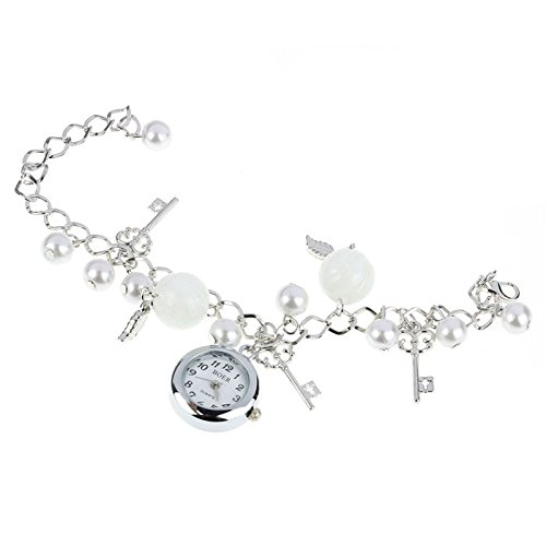 Clearance Deal! Hot Sale! Bracelet, Fitfulvan Women Girl Quartz Charms Bracelet Wrist Watch Wristwatch Fashion Gift (Silver)