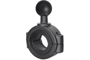 Strg Handlebar Mount with 1'' Ball for Rails 1.12'' to 1.5'' in Diameter, Motorcycle Bike Handlebar Mount Compatible with RAM Mounts and All B Size/ 1 Inch/ 25MM Ball Double Socket Arms