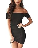 MAGICMK Women's Sexy Cute Off Shoulder Bodycon Bandage Spandex Mini Party Dress
