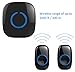 SadoTech Wireless Doorbells for Home, Apartments, Businesses, Classrooms, etc. - 2 Door Bell Ringer & 1 Plug-In Chime Receiver, Battery Operated, Easy-to-Use, Wireless Doorbell w/LED Flash, Black