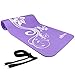 Yes4All Premium NBR Exercise Yoga Mat Printed Design – Foam Yoga Mat High Density 1/2 inch Extra Thick – Thick Yoga Mat with Carrying Strap (Mystic Lilly Purple)