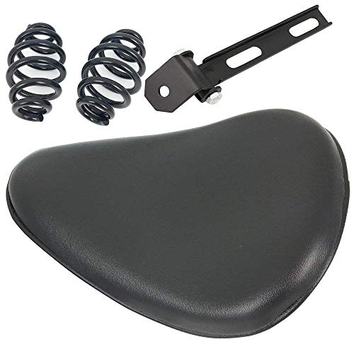 Black Leather Solo Seat 3" Spring Mounting Bracket Kit For Honda Yamaha Kawasaki Suzuki Sportster Bobber Chopper