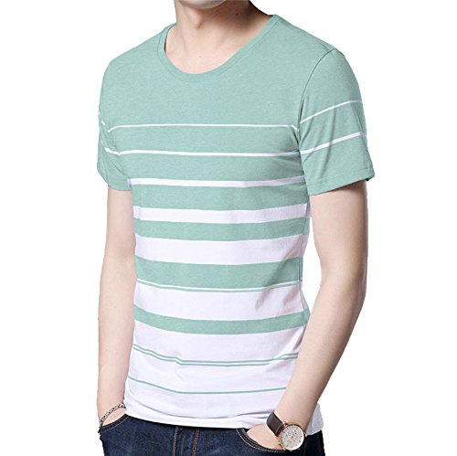 seven rocks striped round neck t-shirt for men(t49hs)