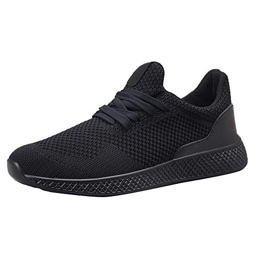 Running Basketball Shoe,Men Net Surface Flat Non-Slip Breathable Lightweight Youth Sports Sneakers Gym Training Shoes (B_Black, US:7) - Thumbnail 7