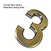 2 pcs Mailbox Numbers 0,3D Brass Metal Self-Stick Door House Numbers,Street Address Plaques Numbers for Residence and Mailbox Signs,2-3/4 Inch (3)