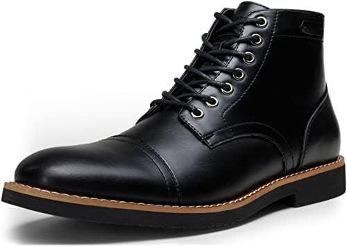 靴 Mid Cut Leather Boots Amazon.com | Men's Mid-Cut Boots Fashion Retro Lace-up Comfortable