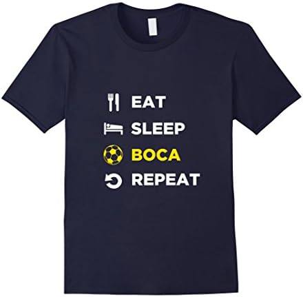 Men's Eat Sleep Boca Repeat - Boca Juniors Fan Shirt Large Navy