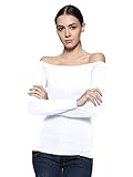 Maggie Tang Fitted Off Shoulder Long Sleeve Blouse Top Size M Color White