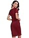 Blooming Jelly Women's Stretch Ruched Bodycon Midi Dress Party (M, Burgundy)