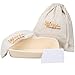 4-In-1 Oval Bread Proofing Basket Set – 12 inch Banneton Proofing Basket + Liner + Scraper + Linen Bag – Rectangle Brotform Proofer Bowl for Artisan Bread, Sourdough, Loaves & Others