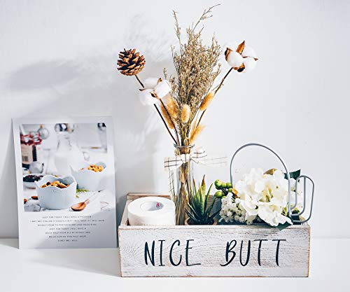 image for TIMEYARD Nice Butt Bathroom Decor Box - Toilet Paper Holder - Farmhous