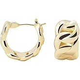 RENAIZ Dainty Lightweight Hoop & Stud Earrings for Women – 14K Gold Plated & Rhodium Plated, Minimalist Geometric Hypoallergenic Jewelry, Tiny Dainty Everyday Studs and Hoops