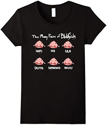 Womens The Many Faces Of Blobfish T-Shirt Small Black
