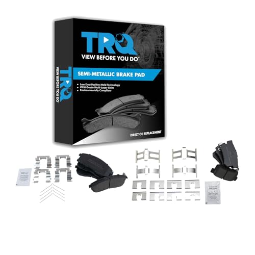 TRQ Front and Rear Brake Pad Set Semi Metallic Compatible with 2007-2008 Suzuki…