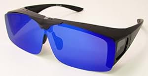 Amazon.com: Black Blue Mirror Lens Fit Over Sunglasses Polarized Wear