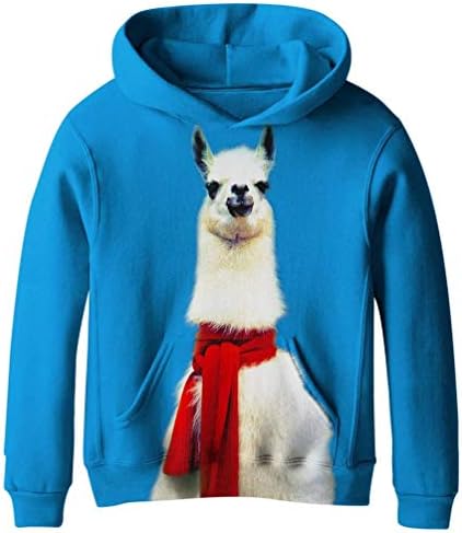 Boys Girls Kids Blue Galaxy Pockets Fleece Sweatshirts Hoodies NO43 M
