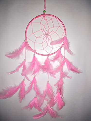 SGN Pink Colored Dream Catcher Wall Hanging - Attract Positive Dreams & Positive Thinking (for Home/Office/Institute/Shop/Hostel/PG/Hotels/Restaurants) - Best Gift Item,