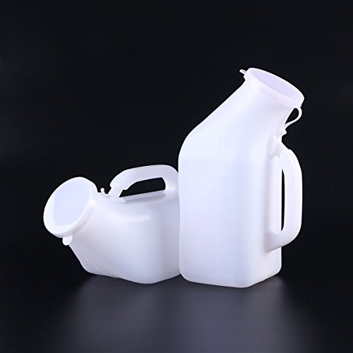 Healifty 2pcs 1000ml Travel Pee Urinal Portable Urinal Car Travel Camping Urine Bottle Emergency Toilet for Men