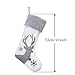 Valery Madelyn 21 Inch Large Frozen Winter Silver White Christmas Stockings Decorations Personalized Hanging Ornaments with Embroidery Reindeer and Faux Fur Trim for Xmas Gifts