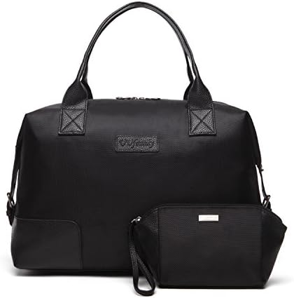 UU Family Waterproof Women Travel Tote Luggage With Pocket Inside & Outside Bag Set (Medium, Black)