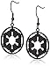 Star Wars Jewelry Imperial Symbol Stainless Steel Black IP Dangle Drop Earrings (SALES1SWMD)