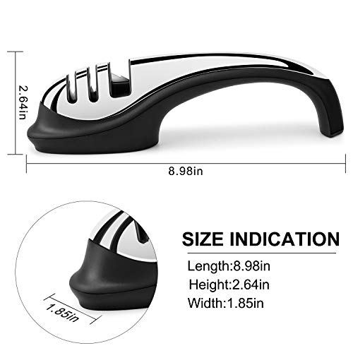 Knife Sharpener Vestaware 3-Stage Kitchen Knife Sharpener Helps Repair, Restore and Polish Blades and Scissors,Work Sharp Knife Sharpener to Restore Non-Serrated Knife Blades and Scissors Quickly