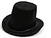 Factory Direct Craft Set of 6 Black Flocked Felt Top Hats for Doll & Snowman or Other Customizing and Decorating Projects