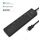 Smart Power Strip, Maxcio WiFi Surge Protector with 4 AC outlets & 3 USB Ports Fast Charging,Compatible with Alexa and Google Home, Wireless Remote Control, No Hub Required, 7FT,10A 100-240V