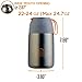 ENERGIFY Vacuum Insulated Food Jar. Large 24oz Bowl incl. Folding Spoon, Cup. Wide Mouth Keep Hot & Cold Drinks Soup Lunch Container for Adults. BPA-Free Stainless Steel, Leak Proof Grey