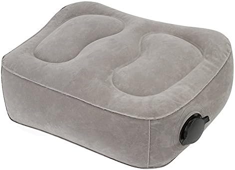 Kaxich 1 Layer Travel Inflatable Foot Rest Pillow for Sleeping Adjustable Height Travel Footrest for Kids Leg and Foot Rest Cushion for Airplane Train Car Home Office