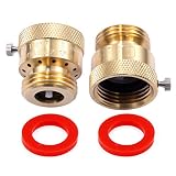 Litorange 2 Pack Brass 3/4" Inch MHT Hose Bibb Connector Backflow Preventer Vacuum Breaker