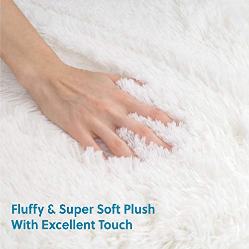 Bedsure Shag Area Rugs for Bedroom, White Fluffy Rug Plush Living Room