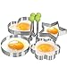 Fried Egg Mold, Pack of 4 Stainless Steel Egg Ring Egg Shaper Pancake Mold Heart/Round/Star/Flower Shapes