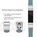 Konikit Leather Watch Band Adjustable Replacement Wristband Accessories Strap with Buckle for Fitbit Alta HR and Alta, Stone Blue