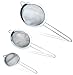 Stainless Steel Fine Mesh Micro-Perforated Strainers Set of 5 All Purpose Wire Colander Sieve for Superior Baking and Cooking Preparation (5 Pack)