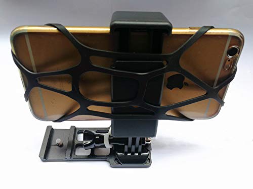 Cantilever Picatinny Gun Rail Mount | Weaver Side Mount + Smartphone Mount for Video Recording. Spring Loaded Smartphone Holder for Gopro Action Camera and All Cell Phones