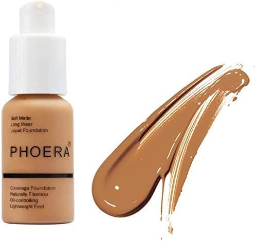 ABRUS® - Phoera Foundation Makeup, Full Coverage, Soft Matte Oil Control Concealer, Liquid Foundation, Long Lasting 24HR Waterproof and Blendable 30ml (105 Sand)