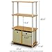 Furinno NW889BE/WH Go Green 4-Tier Multipurpose Storage Rack w/Bins, Beech/White