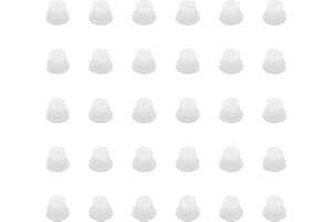 Qimoo 30pcs Flanged Sleeve Bearings M2 Bore 4.4mm OD 3.1mm Length POM Wrapped Oilless Bushings Nylon Bushings for Shaft, White