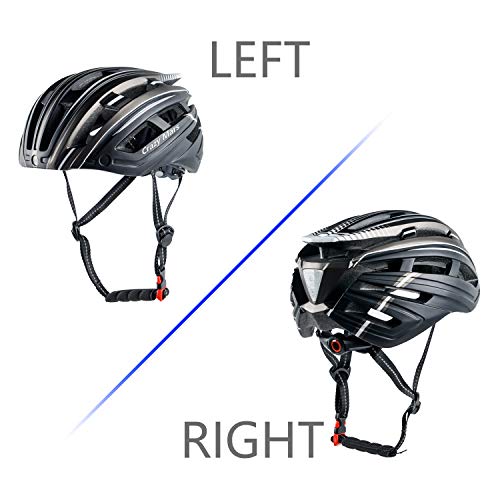 Crazy Mars Bike Bicycle Helmet - Cycling MTB BMX Helmet with Light and Magnatic Goggle Visor Men Women Adjustable