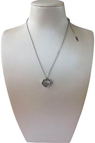 J shine Women Girl Stainless steel Happy Heart Pendant Necklace with Rolling Zircon Gn701