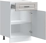 vidaXL Porto Grey Kitchen Base Cabinet Engineered Wood with Drawer view 5