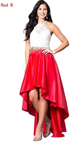 Alinafeng Women's Lace Two Pieces Prom Home Coming Dresses Short Long(12,RedB)