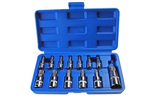 US PRO 13pc Torx Star Bit Socket Set - Tamper Bit Sockets T8 - T70 1497